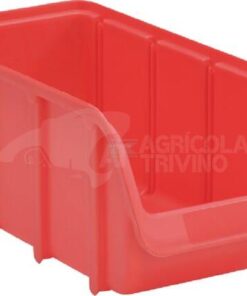 Caja almacenamiento apilable, polipropileno rojo de 4,24 L, 146 x 318 x 127 mm, Linbin nº 3, Hünersdorff