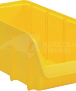 Caja almacenamiento apilable, polipropileno amarillo de 4,24 L, 146 x 318 x 127 mm, Linbin nº 3, Hünersdorff
