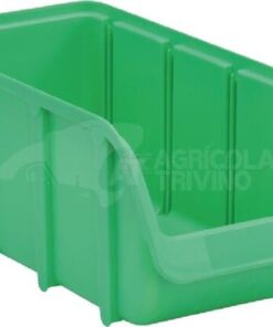 Caja almacenamiento apilable, polipropileno verde de 4,24 L, 146 x 318 x 127 mm, Linbin nº 3, Hünersdorff