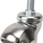 Rueda industrial giratoria en goma: Ø40 x 35 mm, eje roscado de acero, Capacidad: 35 kg