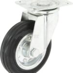 Rueda industrial giratoria en goma: Ø140 x 37,5 mm, placa soporte: 115 x 85 mm. Capacidad: 140 kg, Ro-Carr