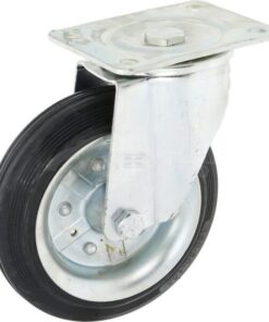 Rueda industrial giratoria en goma: Ø180 x 50 mm, placa soporte: 135 x 110 mm. Capacidad: 220 kg, Ro-Carr