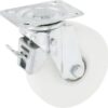 Rueda industrial giratoria en poliamida: Ø150 x 40 mm, placa soporte con freno: 115 x 85 mm. Capacidad: 200 kg, Ro-Carr