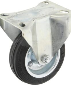 Rueda industrial fija en goma: Ø100 x 30 mm, placa de soporte: 100 x 85 mm. Capacidad: 90 kg, Ro-Carr