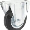 Rueda industrial fija en goma: Ø125 x 37,5 mm, placa de soporte: 115 x 95 mm. Capacidad: 130 kg, Ro-Carr