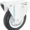Rueda industrial fija en goma: Ø160 x 40 mm, placa de soporte: 145 x 110 mm. Capacidad: 180 kg, Ro-Carr