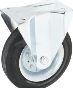Rueda industrial fija en goma: Ø200 x 50 mm, placa de soporte: 145 x 110 mm. Capacidad: 250 kg, Ro-Carr