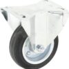 Rueda industrial fija en goma: Ø100 x 30 mm, placa de soporte: 100 x 85 mm. Capacidad: 90 kg, Ro-Carr