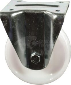 Rueda industrial fija en poliamida: Ø250 x 60 mm, placa de soporte: 195 x 160 mm. Capacidad: 400 kg, Ro-Carr