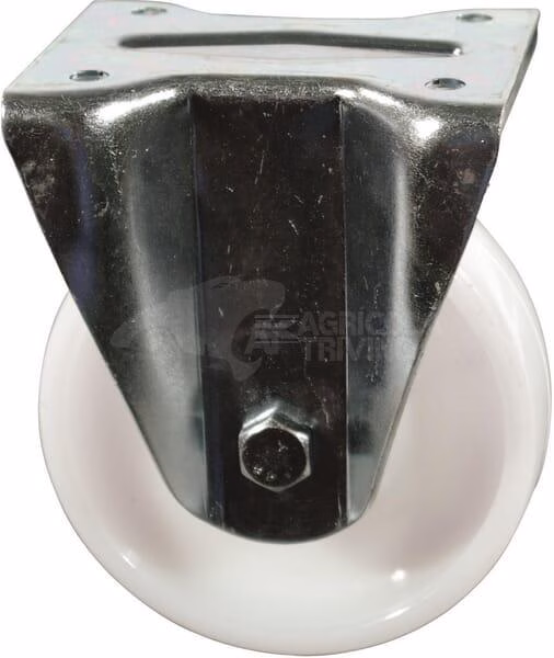 Rueda industrial fija en poliamida: Ø250 x 60 mm, placa de soporte: 195 x 160 mm. Capacidad: 400 kg, Ro-Carr 1 Rueda industrial fija en poliamida: Ø250 x 60 mm, placa de soporte: 195 x 160 mm. Capacidad: 400 kg, Ro-Carr