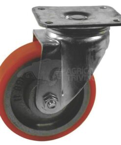 Rueda industrial giratoria en poliuretano: Ø250 x 50 mm, placa soporte: 200 x 160 mm. Capacidad: 1200 kg, Ro-Carr