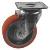 Rueda industrial giratoria en poliuretano: Ø175 x 40 mm, placa soporte: 140 x 110 mm. Capacidad: 600 kg, Ro-Carr