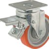 Rueda industrial giratoria en poliuretano: Ø125 x 35 mm, placa soporte con freno: 105 x 85 mm. Capacidad: 250 kg, Ro-Carr 4 Rueda industrial giratoria en poliuretano: Ø125 x 35 mm, placa soporte con freno: 105 x 85 mm. Capacidad: 250 kg, Ro-Carr