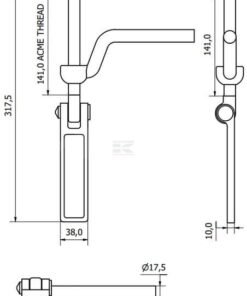 Cierre tapa zinc M16 165x170mm