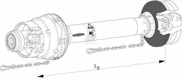 Eje TDF, gran angular WWE 2280, L: 1010 mm, Walterscheid