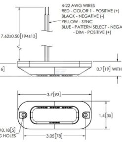 Directional flasher 3 LED 12/24V red