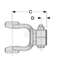Horquilla con perno tensor, Ø1,3/8" - 6 estrías, T50/V50 Comer