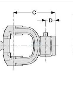 Horquilla con desconexión rápida, Ø1,3/8" - 6 estrías, T CvJ 60/V CvJ 60 Comer 5 Horquilla con desconexión rápida, Ø1,3/8