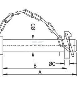 Pasador de tercer punto 25x98 mm