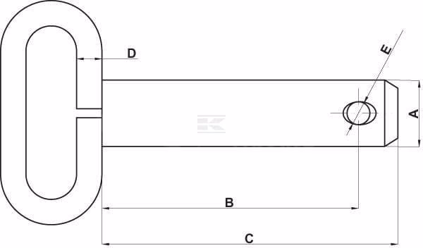 Pasador tercer punto 25x130mm