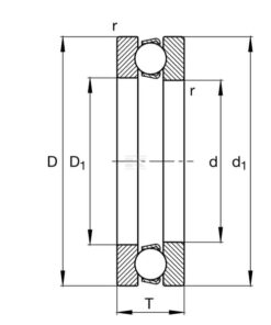 Tope con bolas 7 Rodamiento axial de bolas 45 x 65 x 14 INA-FAG