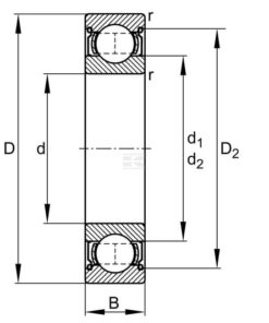 Deep groove ball bearing 85x130x22mm INA/FAG