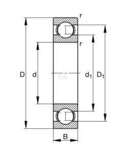 Deep groove ball bearing 7 Rodamiento de bolas de ranura profunda 25 x 47 x 8 mm, INA/FAG
