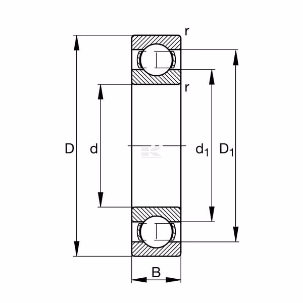Rodamiento de bolas de ranura profunda 25 x 47 x 8 mm, INA/FAG