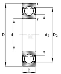 Deep groove ball bearing 7 Rodamiento de bolas de ranura profunda 12 x 28 x 8 mm, INA/FAG