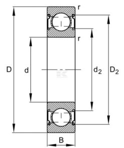 Rodamiento de bolas de ranura profunda 10 x 26 x 8 mm, INA/FAG