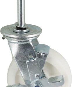Caster wheel swivel with brake