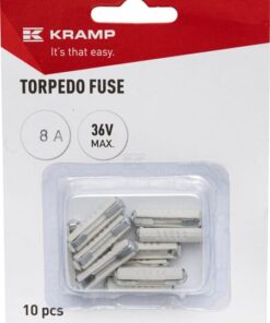 Torpedo fuse ceramic 8A 36V white (x10)