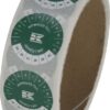 Rollo de pegatinas "Homologado hasta" EN+DE, verde 3 Rollo de pegatinas "Homologado hasta" EN+DE, verde