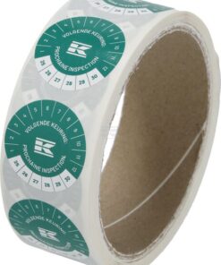 Rollo de pegatinas "Inspección válida hasta" FR+NL, verde