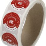 Rollo de pegatinas "Inspección válida hasta" FR+NL, rojo