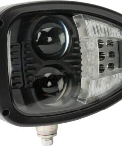 Faro LED, LH heavy duty, 22/32W, rectangular, 12-24V, 240x127x164mm, Deutsch 6-pin, Calefactado, Luz de carretera/Luz de cruce, Kramp