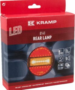 Piloto trasero multifunción LED, redondo, 12-24V, Ø140mm, 7 polos, Kramp 12 Piloto trasero multifunción LED, redondo, 12-24V, Ø140mm, 7 polos, Kramp