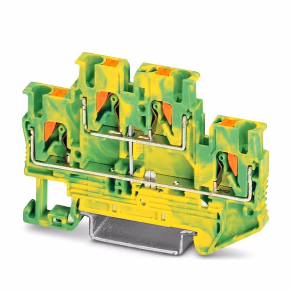 Protective conductor double-level terminal block