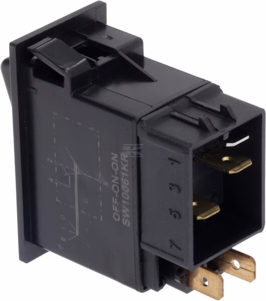 Interruptor basculante, II+I-0, apagado-encendido-encendido, 12 V, 5 polos, función iluminación, con bombilla 7 Interruptor basculante, II+I-0, apagado-encendido-encendido, 12 V, 5 polos, función iluminación, con bombilla