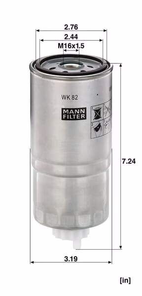 Filtro intercamb. combustible 4 Filtro intercamb. combustible