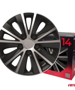 Tapacubos coche 4pcs set Rapide negro y plata 14