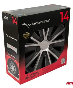 Tapacubos coche 4pcs set Rapide negro y plata 14