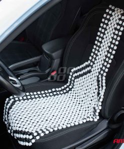 Respaldo con bolas de madera para asiento de coche- beige con acabados negro 15 Respaldo con bolas de madera para asiento de coche- beige con acabados negro