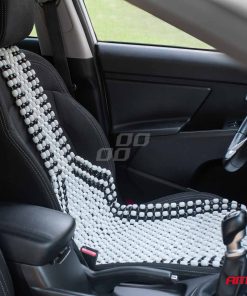 Respaldo con bolas de madera para asiento de coche- beige con acabados negro 16 Respaldo con bolas de madera para asiento de coche- beige con acabados negro