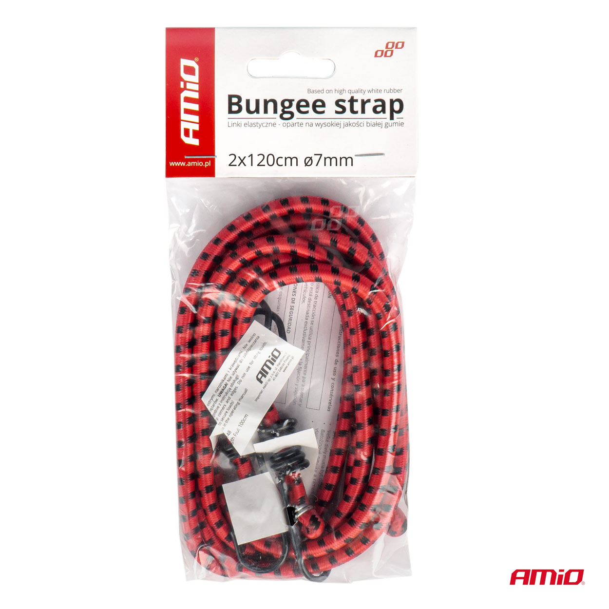 Cuerdas elásticas de transporte 2x120cm o7mm BSTRAP-04 AMIO-01149 4 Cuerdas elásticas de transporte 2x120cm o7mm BSTRAP-04 AMIO-01149