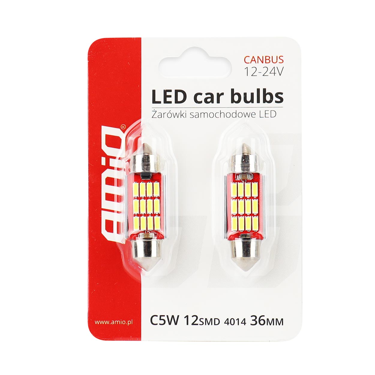 LED CANBUS 4014 12SMD Festoon C5W C10W C3W 36mm White 12V/24V 1 LED CANBUS 4014 12SMD Festoon C5W C10W C3W 36mm White 12V/24V