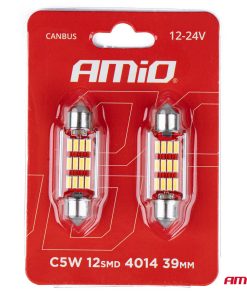 LED CANBUS 4014 12SMD Festoon C5W C10W C3W 39mm White 12V/24V