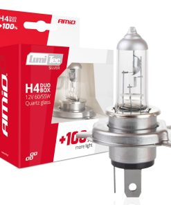 Halogen set LumiTec SILVER +100% H4 12V 60/55W DUO BOX