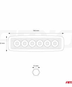 Lámpara de Trabajo AWL01 6 LED FLAT 9-60V 25 Lámpara de Trabajo AWL01 6 LED FLAT 9-60V