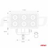 Lámpara de Trabajo AWL02 6 LED FLAT 9-60V 26 Lámpara de Trabajo AWL02 6 LED FLAT 9-60V